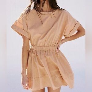 Free People Full-Time Fun Mini Dress Brown